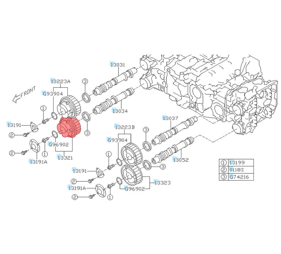 SUBARU GENUINE OEM AVCS CAM GEAR SPROCKET RIGHT EXHAUST