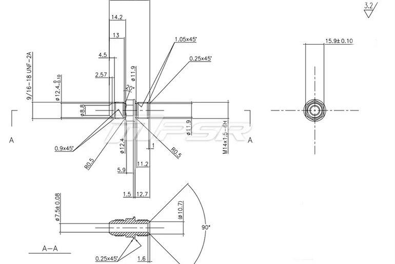 PSR TURBO WATER COOLING FITTING KIT 6AN TO M14X1.5