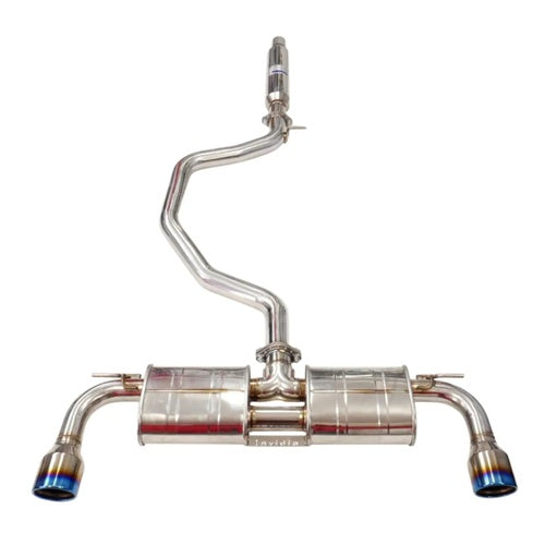 Invidia R400 Cat Back Exhaust w/Round Ti Rolled Tips - VW Golf GTI Mk7 Invidia