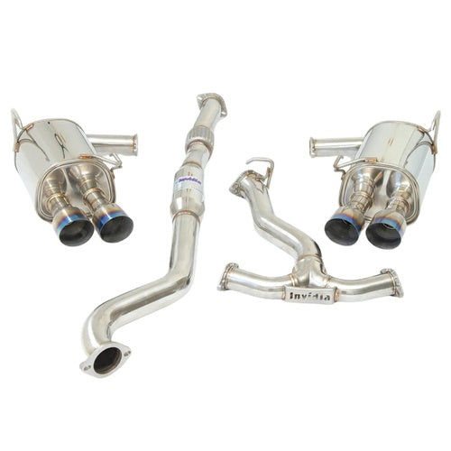 Invidia Q300 Turbo Back Exhaust w/Ti Straight Cut Tips - Subaru WRX 11-14/STI 11-20 Invidia