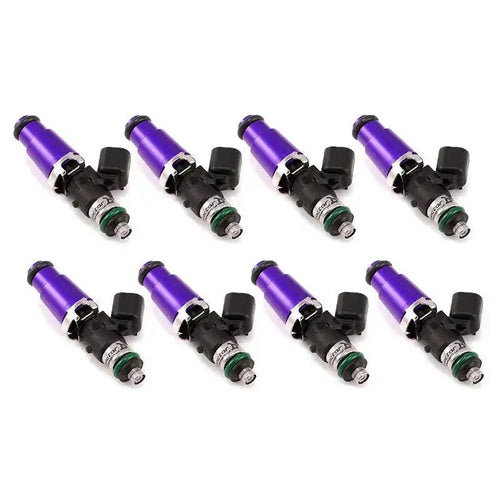 ID1700-XDS Injectors Set of 8, 60mm Length, 14mm Grey Adaptor Top, 14mm Lower Adaptor, Potted 4" Wires - Ford Falcon FPV GT FG/XR8 FGX (5.0L)